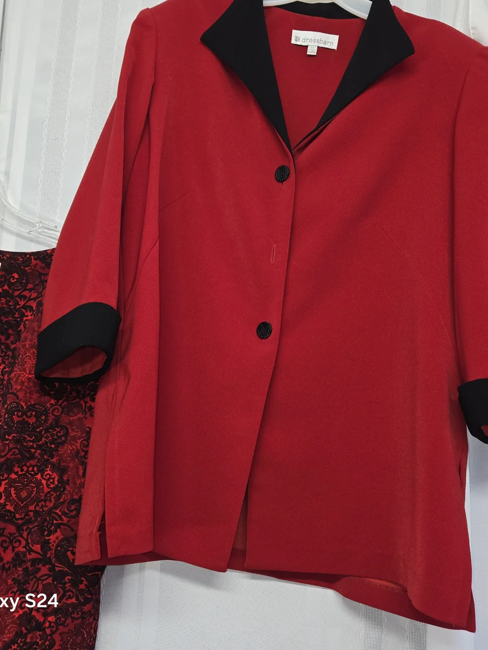 DRESS BARN 3PC SKIRT SET BLACK RED SIZE 14